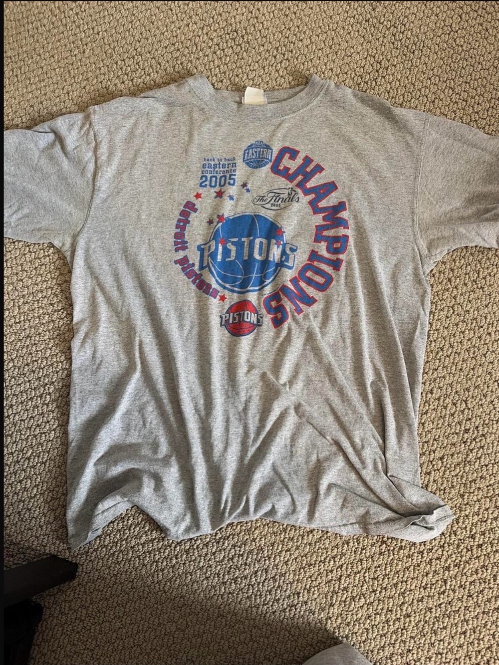 NBA Detroit Pistons Gray Short Sleeve Champions Tee